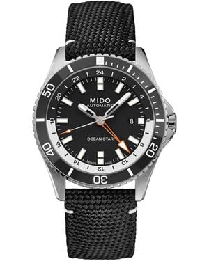 MIDO Swiss Automatic Ocean Star Gmt Nylon Band Watch - Black