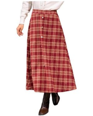 CUPSHE Brisk Autumn Maxi Skirt - Red