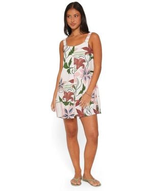 Petal & Pup Farlie Square-neckline Floral-print Sleeveless Mini Dress - White