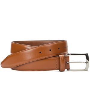 Johnston & Murphy Recgular Buckle Leather Belt - Brown