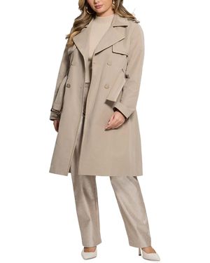 Guess Jenny Faux-leather Trench Coat - Natural