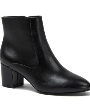 Lands' End Essential Leather Block Heeled Boots - Black