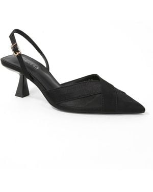 BERNESS Hailee Mesh And Satin Special Occasion Slingback Pumps - Black
