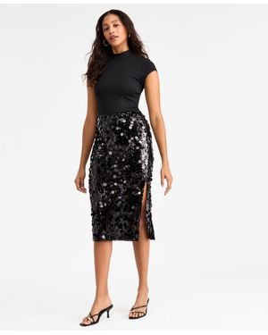 BarIII Pailette Midi Skirt - Black