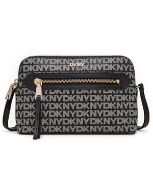 DKNY Bryant Ave Small Logo Top Zip Dome Crossbody - Black
