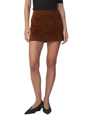 Macy's Faux Suede A-line Mini Skirt - Brown