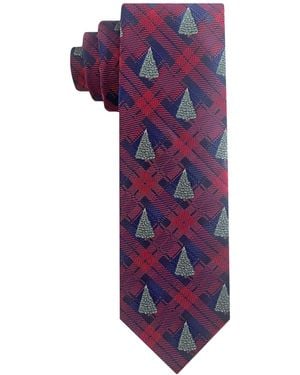 Hallmark Holiday Traditions Christmas Tree Plaid Tie - Purple