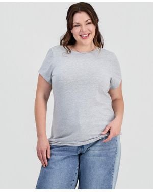 Aveto Plus Size Basic Crewneck Short-sleeve T-shirt - White
