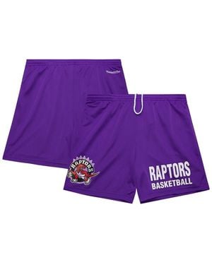 Mitchell & Ness Toronto Raptors Hardwood Classics Gameday Mesh Shorts - Purple