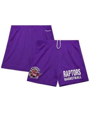 Mitchell & Ness Toronto Raptors Hardwood Classics Gameday Mesh Shorts - Purple