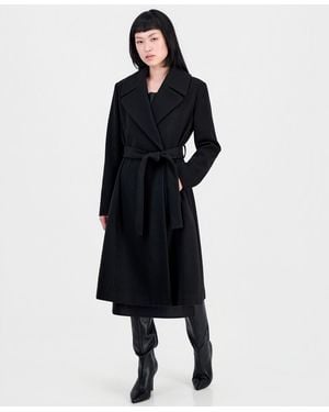 Cece Double-breasted Belted Bow Back Coat - Blue