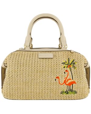 Tommy Bahama Flamingo Embroidery Satchel - Metallic