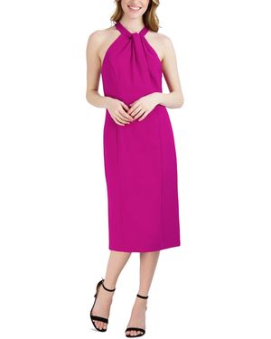 Julia Jordan Halter-neck Sleeveless Sheath Dress - Blue