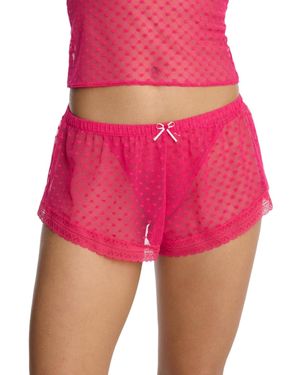 Natori Skarlett Blue Heart Breaker Sheer Short - Pink