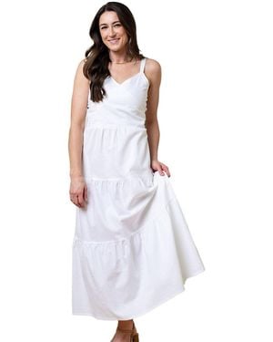 Hope & Henry Tiered Wrap Dress - Blue