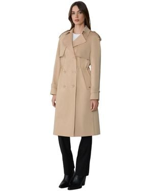 SOIA & KYO Fabiola Relaxed-fit Double-breated Trench Coat With Adjustable Waist - Natural