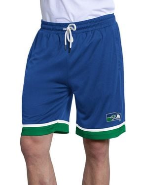 Starter Royal Seattle Seahawks Throwback Power Play Mesh Shorts - Blue