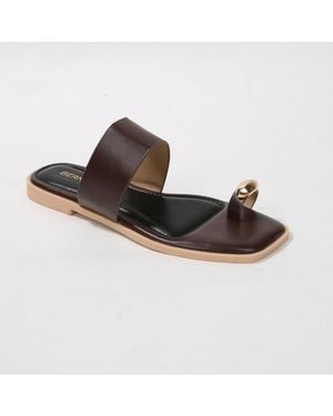 BERNESS Kamila Toe-loop Slide Sandals - White