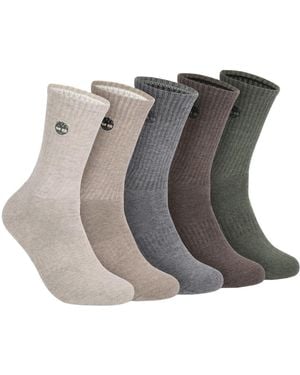 Timberland 5-pair Rivington Crew Socks - Gray