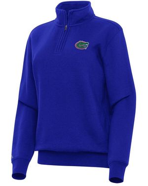Antigua Florida Gators Victory Quarter-zip Sweatshirt - Blue