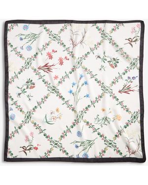 INC International Concepts Diamond Garden Floral Square Scarf - Metallic