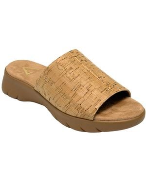 Aerosoles Nora Wedge Slide Sandals - Brown