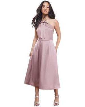 Oasis Lace Detail Midi Prom Dress - Purple