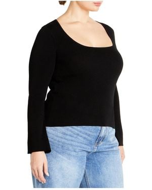 City Chic Plus Size Brooklyn Sweater - Black