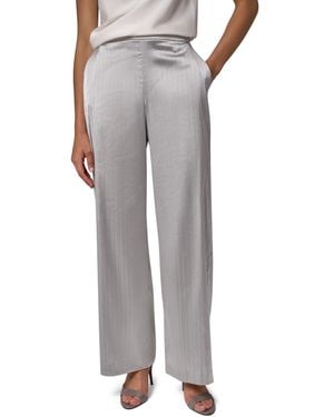 Donna Karan Wide-leg Pull-on Metallic Satin Pants - Gray