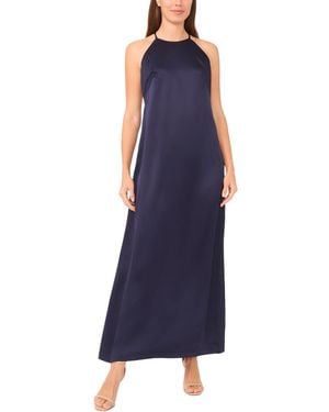 Parker High-neck Open-back Maxi Dress - Blue