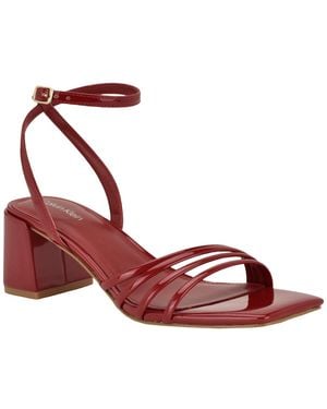 Calvin Klein Pazey Strappy Block Heel Dress Sandals - Red