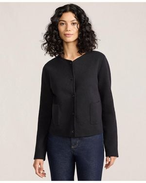 Lands' End Fine Gauge Cotton Milano Blazer Sweater - Black