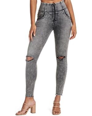 Freddy Snug Sculpting Ripped Skinny Jeans - Blue
