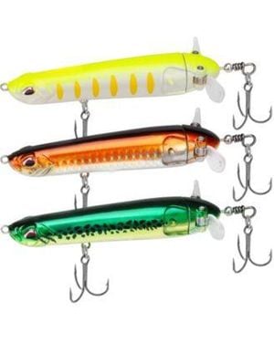 Gnuadz Top Water Plopper Fishing Lure Bkk Hooks Surface Wobble Bait - Green