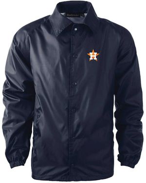 Dunbrooke Houston Astros Coach's Raglan Full-snap Windbreaker Jacket - Blue