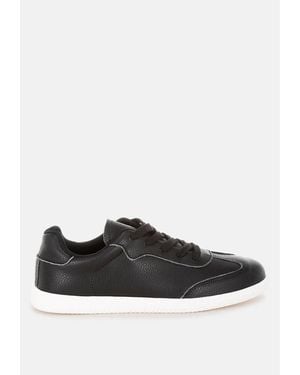Rag & Co Bostonia Real Leather Casual Sneakers - Black