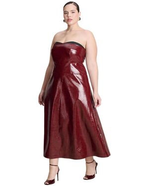 Eloquii Textured Faux Leather Dress With Cup Detail