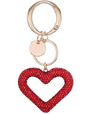 Nina Heart Crystal Bag Charm - Red