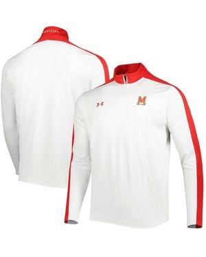 Under Armour Maryland Terrapins Lightweight Mock Neck Performance Quarter-zip Jacket - White