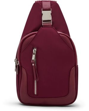 Madden Girl Brooke Nylon Sling Belt Bag - Red