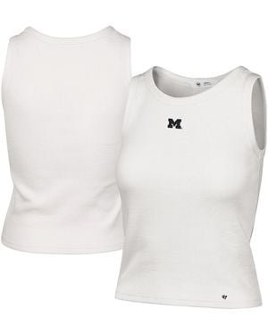 '47 Michigan Wolverines Micro Logo Ribbed Cropped Tank Top - White