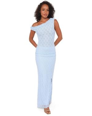 Petal & Pup Faeriel Lace Knit Maxi Skirt - Blue