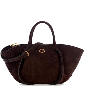 Guess Allegra Girlfriend Extra-large Satchel Handbag - Brown