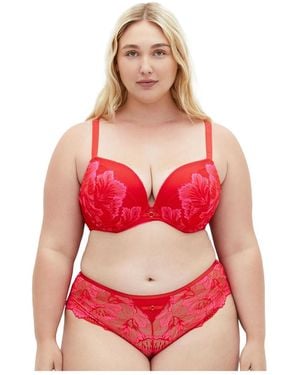 City Chic Plus Size Christa Push Up Bra - Red