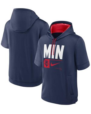 Nike Navy Minnesota Twins Tri Code Lockup Short Sleeve Pullover Hoodie - Blue