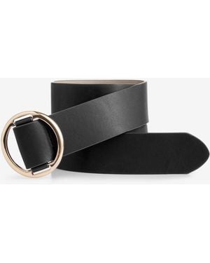 INC International Concepts Round Friction Pull Through Extended Size Pant Belt - Black