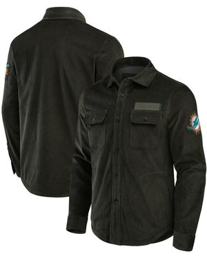 Fanatics Miami Dolphins Corduroy Full-button Shacket - Black
