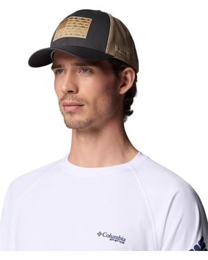 Columbia Royal And White Pfg Fish Flag Coolmax Trucker Snapback Hat