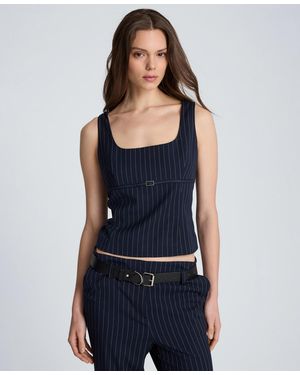 Kenneth Cole Sleeveless Empire Waist Top - Blue