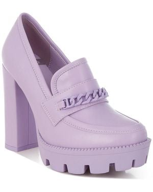 Rag & Co Corinne Chain Embellished Chunky Loafers - Purple